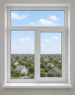 Металопластикове вікно VEKA Softline двостулкове з фрамугою 1300 x 1850 мм