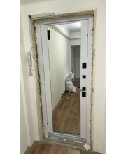 Двери Ультра (квадро) Securemme 557/607 Тонированное зеркало Пепельный металлик/Серый шифер Булат