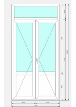 Балконный блок Steko IDEAL2000 с фрамугой 1200 x 3400 мм