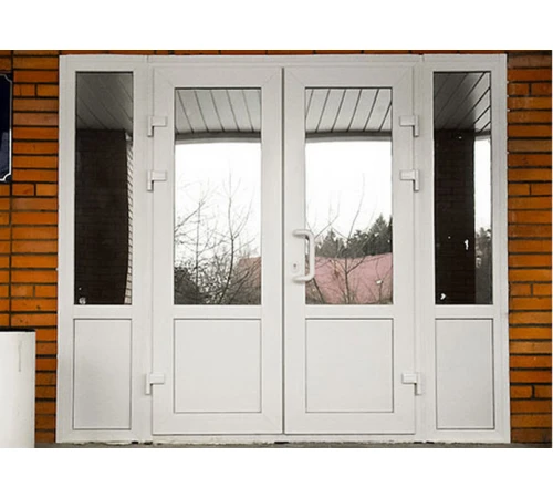 Металлопластиковые входные двери VEKA Softline с фрамугой 3000 x 2000