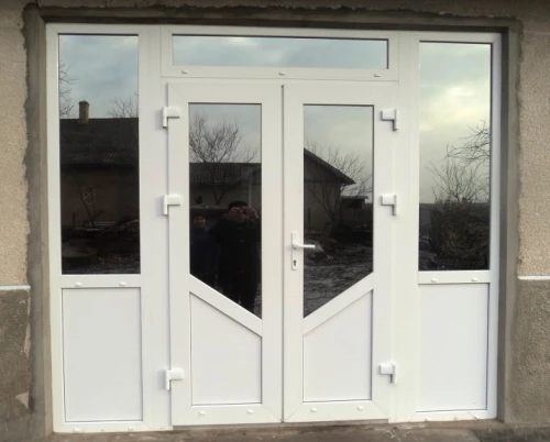 Металопластикові вхідні двері WDS 76MD з фрамугою 3000 x 2500