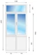 Металопластикові двері WDS 76MD з фрамугою 1400 x 2600