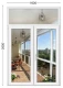 Металопластикові двері WDS 76MD з фрамугою 1600 x 2600