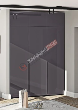 Встроенный шкаф Комфорт Flex 1.5 м из крашеного МДФ Графит светлый
