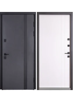 Двері Котедж 710/265 Metalic anthracite/Вулична Білий Атласний