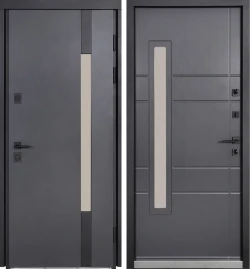 Двери Коттедж 705/431 Metalic anthracite/Уличная Антрацит серый Булат