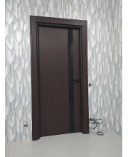 Двері Darumi Doors Plato Line PTL-04 венге панга Чорне скло