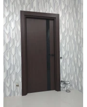 Двері Darumi Doors Plato Line PTL-04 венге панга Чорне скло