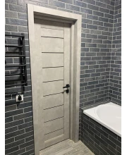 Двері Darumi Doors Leona сірий краст Чорне скло