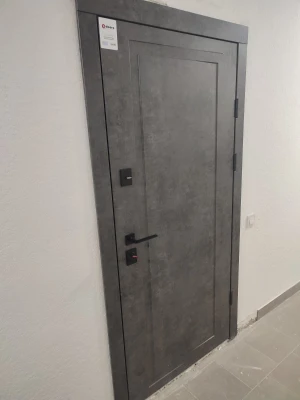 Двери Мироу мрамор темный белая эмаль + зеркало Qdoors