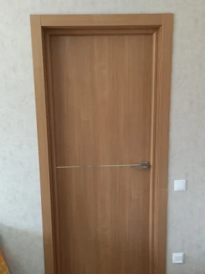 Двери Plato Line PTL-03 дуб натуральный (декор с алюминия черного цвета) Darumi