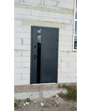 Двері Qdoors Стріт Елегант метал Антрацит 7021 фарба/МДФ біле дерево Vinorit 3К