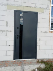Двери Стрит Элегант металл Антрацит 7021 краска/МДФ белое дерево Vinorit "Qdoors"