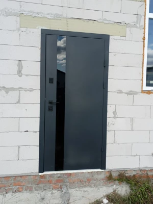 Двери Стрит Элегант металл Антрацит 7021 краска/МДФ белое дерево Vinorit "Qdoors"
