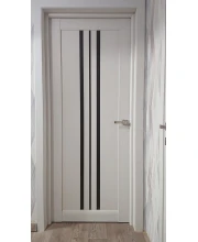 Двері Darumi Doors Stella білий матовий Чорне скло