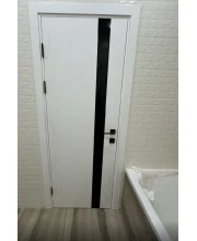 Двері Darumi Doors Plato Line PTL-04 білий матовий Чорне скло