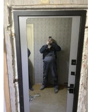 Двери Ультра (квадро) Securemme 557/607 Тонированное зеркало Пепельный металлик/Серый шифер Булат