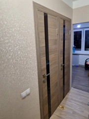 Двери ASTI GLASS серое дерево Leador