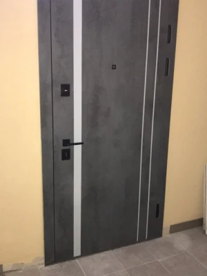 Двері Статус (квадро) Securemme 549/551 Оксид темний/Оксид світлий Булат