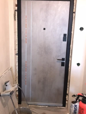 Двері Статус (квадро) Securemme 549/551 Оксид темний/Оксид світлий Булат