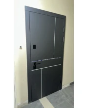 Двери Ультра (квадро) Securemme 557/607 Тонированное зеркало Пепельный металлик/Серый шифер Булат