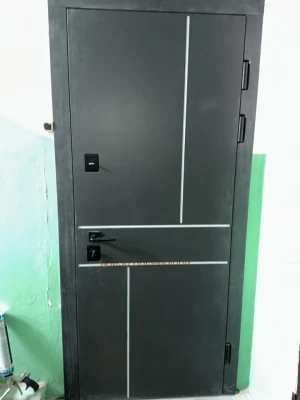 Двері Ультра (квадро) Securemme 557/607 Тоноване дзеркало Попільний металік/Сірий шифер Булат