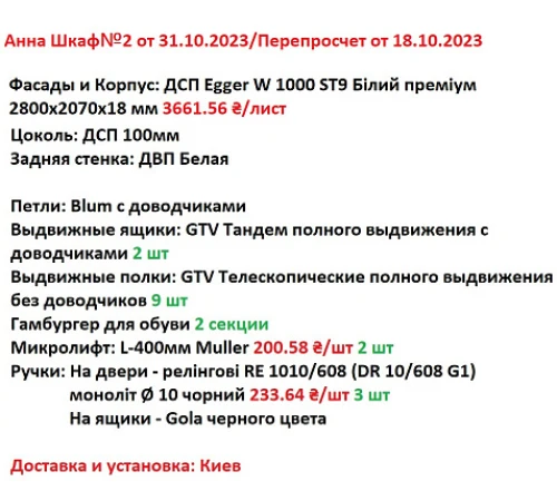Мебель Вариант Прихожей №2 03.12.2023