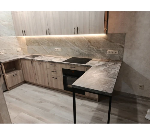 П-подібна кухня на замовлення В'яз Ліберті сірий №15264 13.10.2025