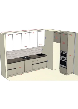 Угловая кухня на заказ Бело-серая №385 03.03.2026