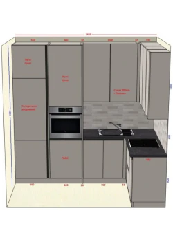 Угловая кухня на заказ Кашемир №401 19.03.2026