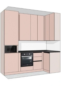 Угловая кухня на заказ в цвете Розовая пудра №415 24.03.2026