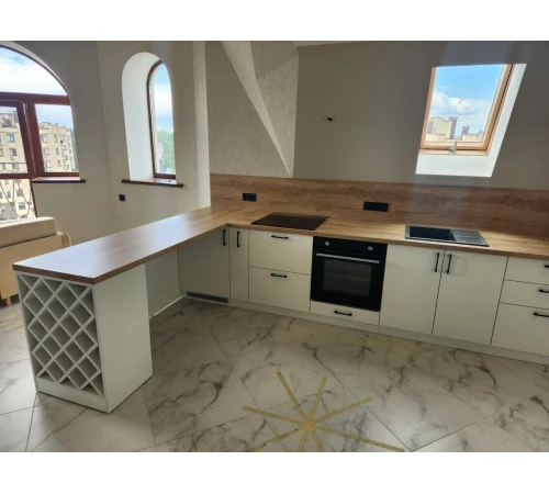 Кутова кухня на замовлення Біла / Дуб Крафт золотий №65 10.05.2024