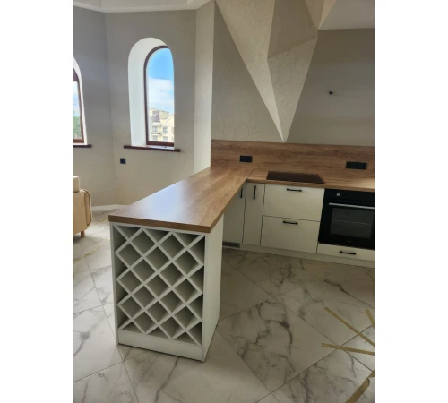 Кутова кухня на замовлення Біла / Дуб Крафт золотий №65 10.05.2024