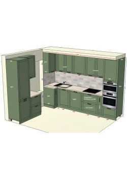 Угловая кухня на заказ крашеный МДФ №219 08.01.2025