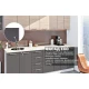 Модульная кухня 2500 мм прямая Графит, Дуб беленый Эко Komfortmebli