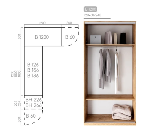 Мебель Шкаф-купе Виват B-1200