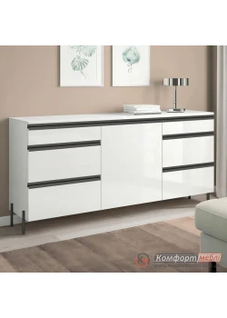 Комод класичний Комфорт Flex 1.5 м з ДСП фасадами Білий в гардеробную