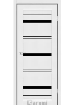 Двери Darumi Doors Darina белый текстурный Черное стекло
