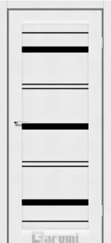 Двері Darumi Doors Darina білий текстурний Чорне скло