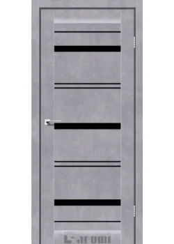 Двери Darumi Doors Darina серый бетон Черное стекло
