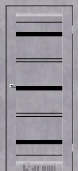 Двері Darumi Doors Darina сірий бетон Чорне скло