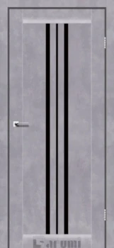Двері Darumi Doors Stella сірий бетон Чорне скло