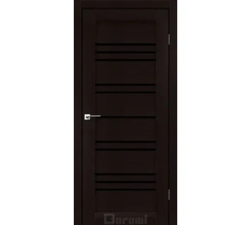 Міжкімнатні Двері Darumi Doors Versal дуб честнат Чорне скло Ламінатин