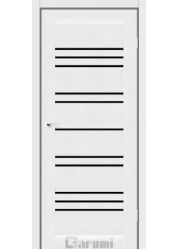 Двери Darumi Doors Versal белый текстурный Черное стекло