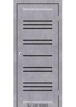 Двери Darumi Doors Versal серый бетон Черное стекло
