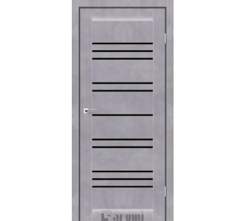 Міжкімнатні Двері Darumi Doors Versal сірий бетон Чорне скло Ламінатин