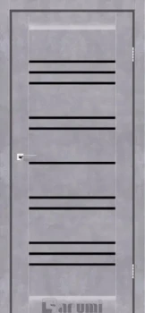 Двері Darumi Doors Versal сірий бетон Чорне скло