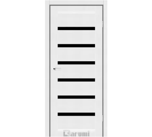 Міжкімнатні Двері Darumi Doors Vela білий текстурний Чорне скло Ламінатин