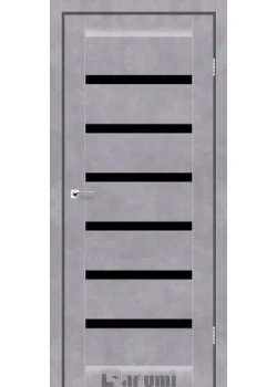 Двери Darumi Doors Vela серый бетон Черное стекло