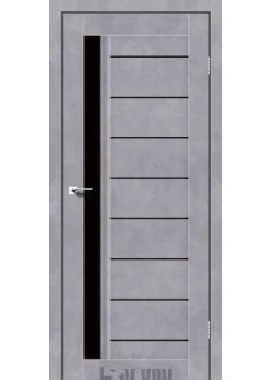 Двери Darumi Doors Bordo серый бетон Черное стекло
